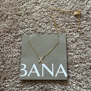 Banana Republic Gold Cross X Necklace // BNWT